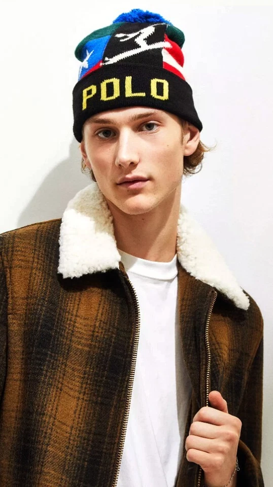 De colección Ralph Lauren Polo Descenso Suicidio Esquí Gorro Sombrero Estadio 1992 Ala P Foto 2 de 4