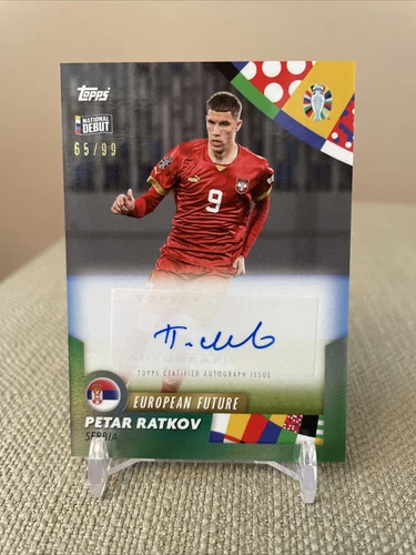 Topps Mourinho Platinum Curated EURO 2024 Set Petar Ratkov Auto Green #65/99