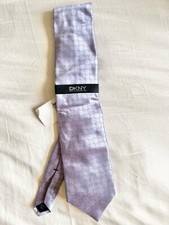 NWT DONNA KARAN DKNY Men  s 100 Silk Lavender Dress Tie Made in USA