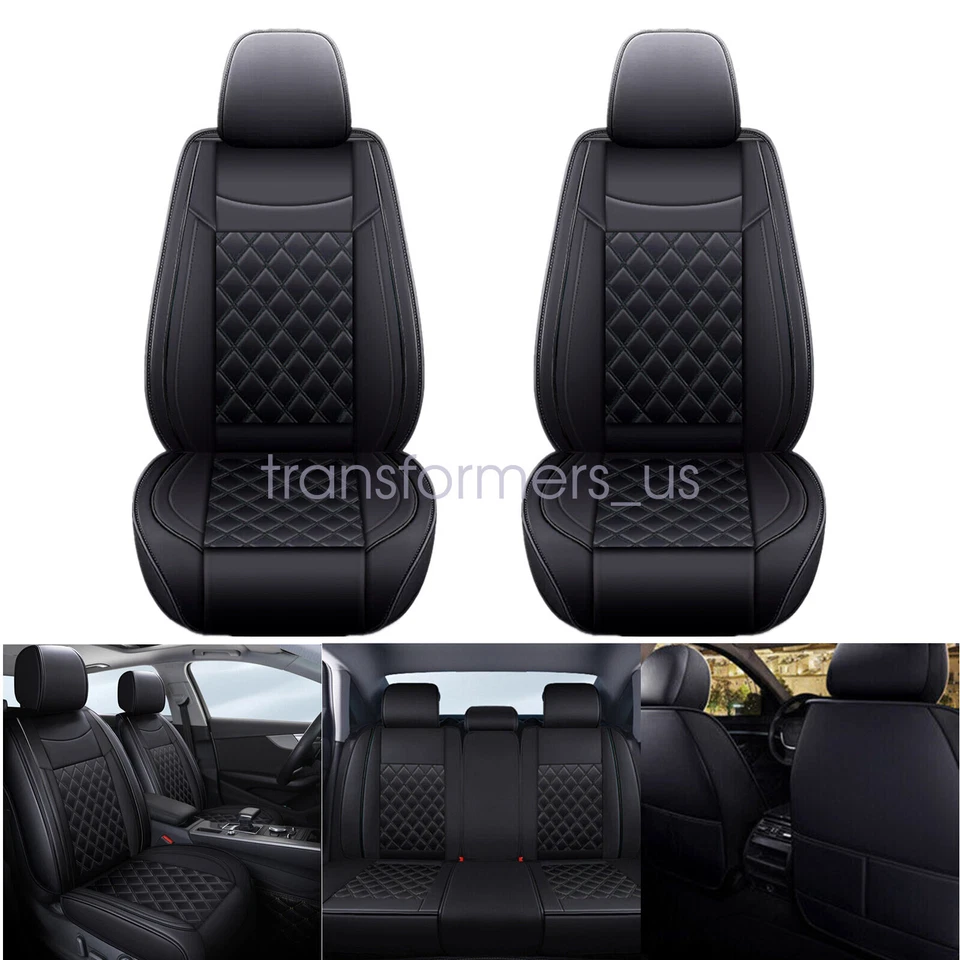 For Honda Quilted Car Leather Cushion 5-Seat Covers Front & Reat Set Protector - Image 4 of 4