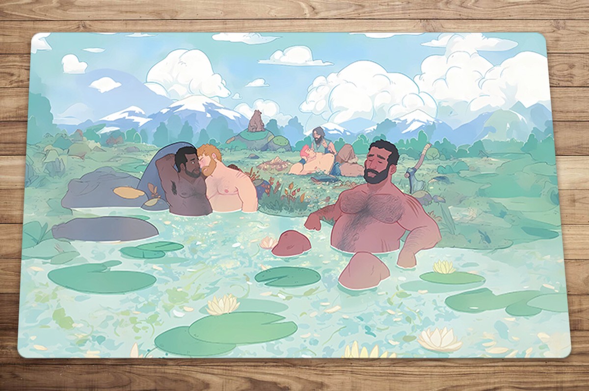 gay bear mtg card Bearscape Trading Card Game MTG Playmat TCG CCG Mat Free Bag