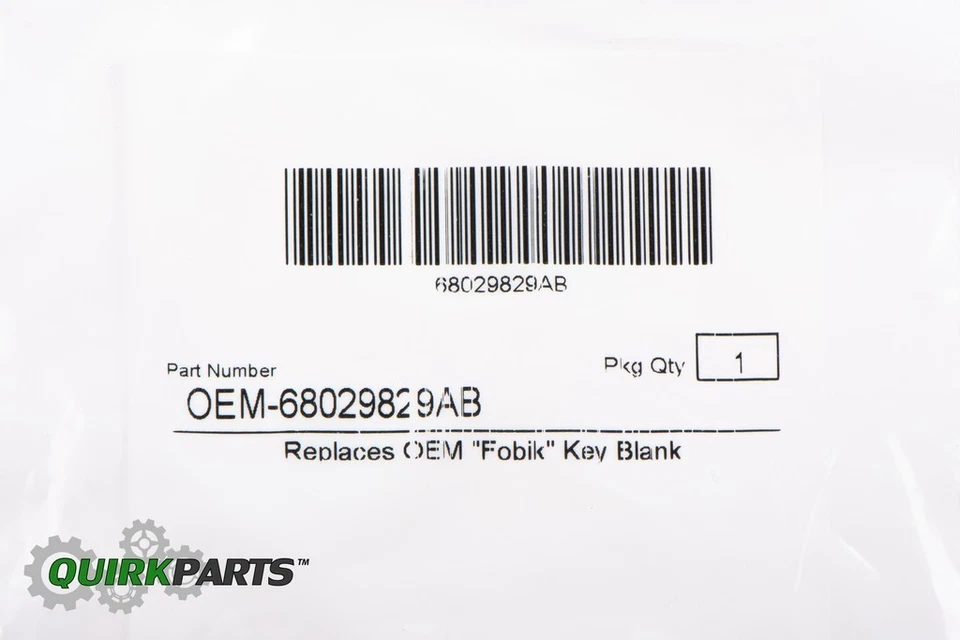 Jeep Dodge Chrysler 2008-2022 llave de emergencia inserción sin cortar mopar en blanco genuino Foto 4 de 4