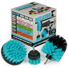 Swimming Pool, Spa, Hot Tub Drill Power Cleaning Scrub Brush Set Removes Algae