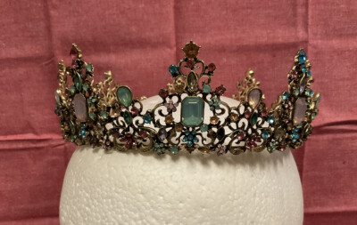 Jeweled Baroque Queen Crown Rhinestone Wedding Bridal Crowns and Tiaras Vintage s-l400.jpg main image 4