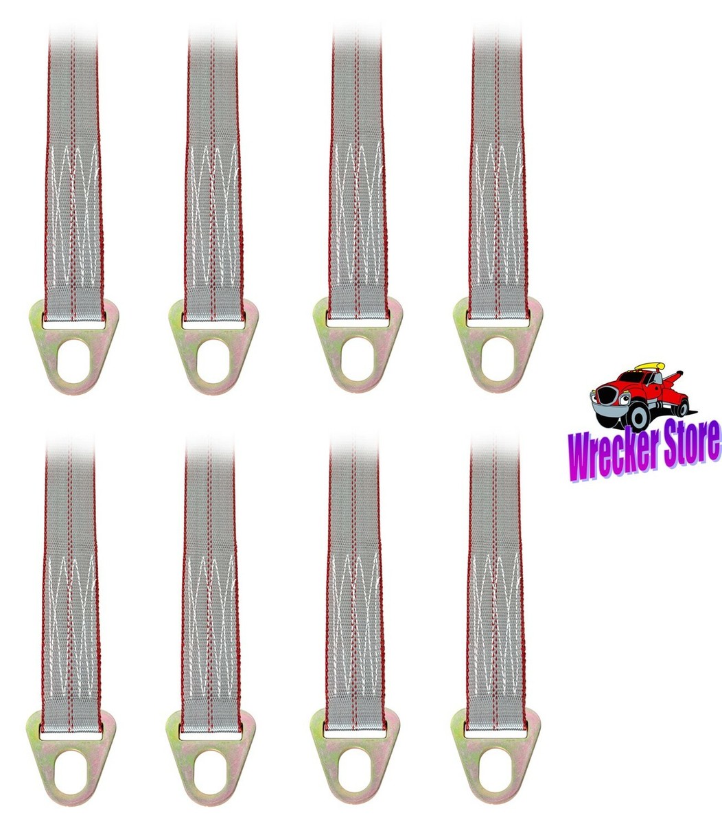 8-Pack Wheel Lift Straps With Grab Plates - 2" X 8' For Chevron Lifts