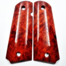 COLT 1911 Full Sz CLONE KIMBER Exotic Red Amboyna's Burl Grips Handcraft 109