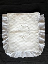 NEW 25  x25  HANDMADE Light Baby Quilt Blanket White with Lace Stroller Bassinet