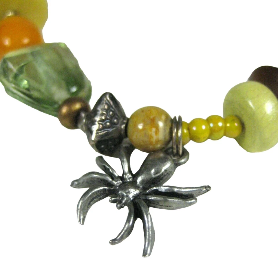 Pulsera con dije de araña 10 pulgadas metal vidrio cerámica piedra joyería declaración SIN CIERRE Foto 2 de 4