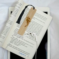 Bookmark - Laser Cut Engraved Wood Book mark - Dragon - Reader Gift