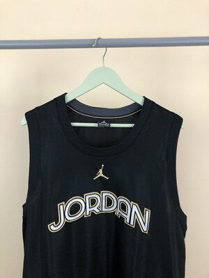 Nike Air Jordan 23 Mens Basketball T-shirt Size L Black Gold Big Logo  Vintage