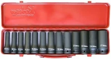 Koken 14208M 1/2 12.7mm SQ. Impact Deep Socket Set 13Pcs hexagonal W/ metal case