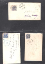 US   114   train  stamp  3  covers, one  with  big margin
