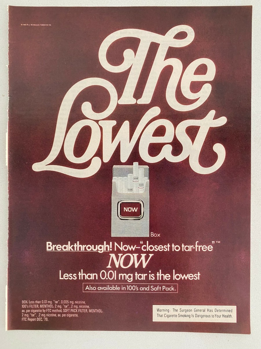 how much was a pack of cigarettes in 1980 back the 80's ? Anyone remember?? Now Cigarettes Vintage 1980 Print