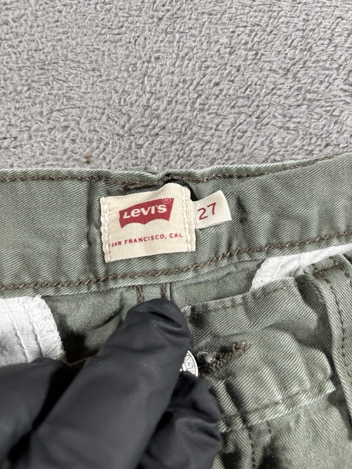 Шорты хаки женские Levis 27 зеленые с заниженной талией опрятные длина чинос хлопок Y2K - Изображение 4 из 4
