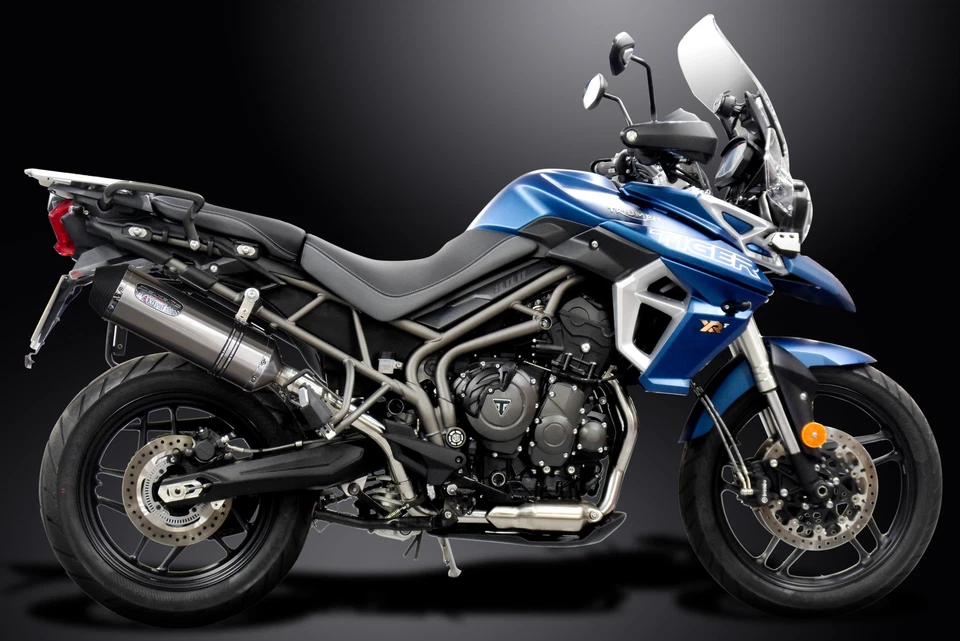Silenciador de aço inoxidável X-Oval Triumph Tiger 800 2011-2019 escape completo 3-1 13,5" - Imagem 4 de 4