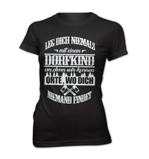 T-shirt femme slim fit ne vous allongez jamais avec un enfant du village neuf S-XXL DKG916