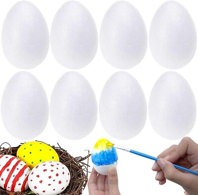 Osterschaum Styropor Eier 5,5 cm, weiß Basteleier bemalen dekorieren Haube basteln