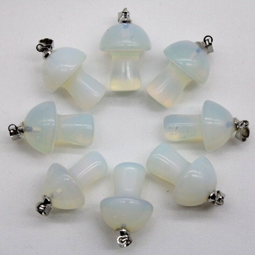 100pcs Natural Stone Quartz Crystal Mushroom Pendants for DIY Jewelry Wholesale - Picture 32 of 61