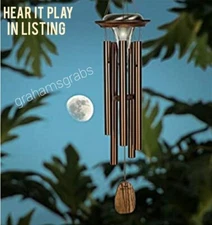 WOODSTOCK CHIMES MOONLIGHT SOLAR CHIME - BRONZE WOODMOONBR FREE SHIP