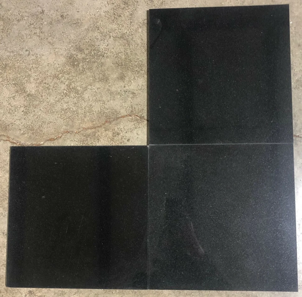 Black Granite Tile Remodel Stone Kitchen About 3x3 Sample PIECE T-97 - Image 3 of 4