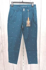Jag Jeans Woman's Flora Chino Crop, Pacific Polka Dot, Size 0/25 AF9