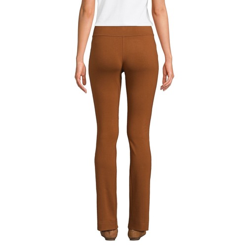 Pantalones de punto Lands' End pierna recta cómodos elásticos marrón talla mediana - Imagen 2 de 2