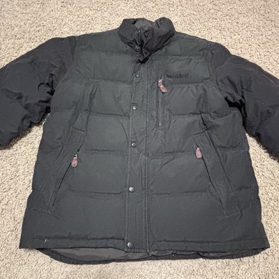 Timberland Jacket Mens XL Black Down Feathers Puffer Coat Quilted Outdoor Parka