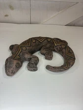 Multicolored Ceramic Lizard - Wall or Floor, hand painted,  12 inches