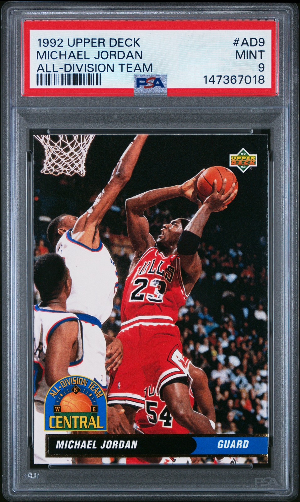 1992 UD ALL-DIVISION #AD9 MICHAEL JORDAN PSA 9