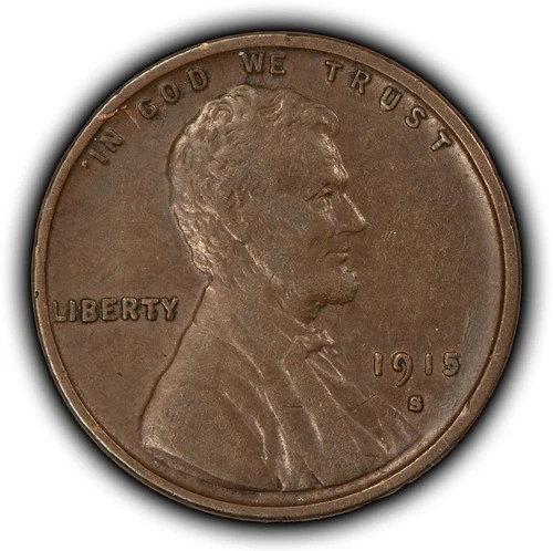 1915-S 1c Lincoln Wheat Small Cent - Chocolate Brown - XF - SKU-Y6545