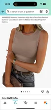 Anrabess Women's High Neck Tank top Size L - NWT!