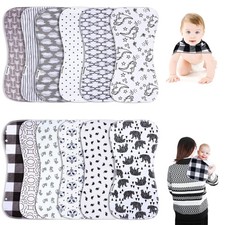 Baby Burp Cloths  Baby Bibs 2-in-1 Design Large Size 3 Layers Thicken Cotton...