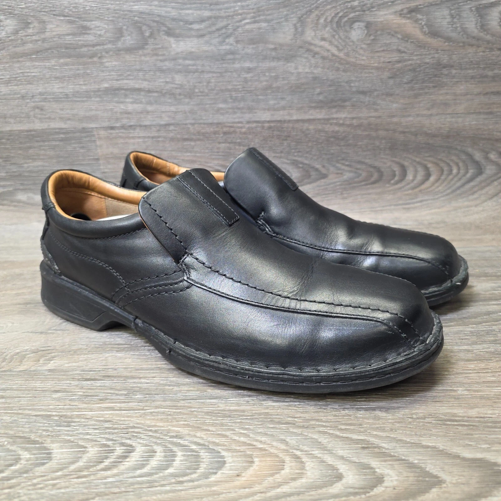 Scarpe Clarks Uomo 13W Mocassini Pelle Nero Slip On Abito da Lavoro Escalade Step