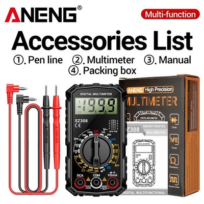 ANENG SZ308 Square Wave Digital Tester 1999 Counts HFE Triode Buzzer Multimeter