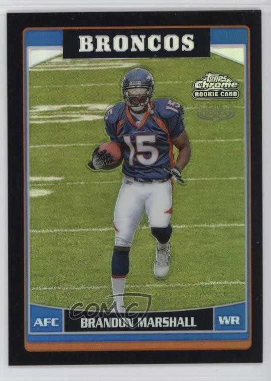 2006 Topps Chrome Black Refractor /199 Brandon Marshall #263 Rookie RC 4f5