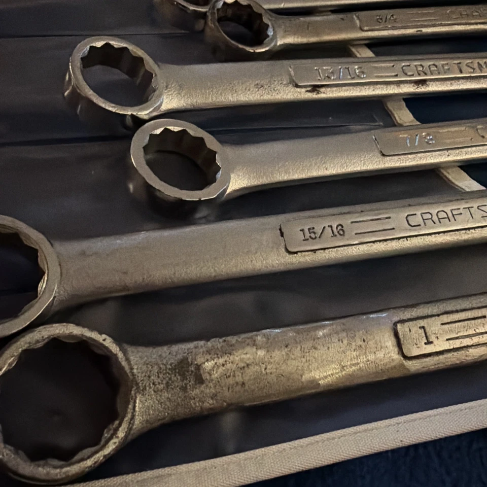 CRAFTSMAN 13 PIECE 12 POINT SAE COMBINATION WRENCH SET 5/16" TO 1" USA MADE - Image 3 of 4