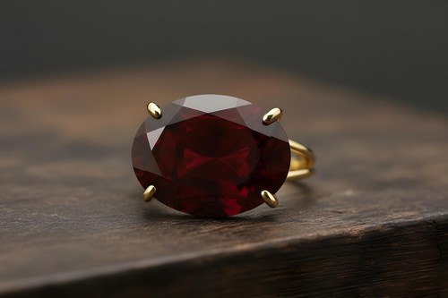 Oval Garnet Ring Anemone Large Dark Red Pink Rhodolite 14k Gold Filled