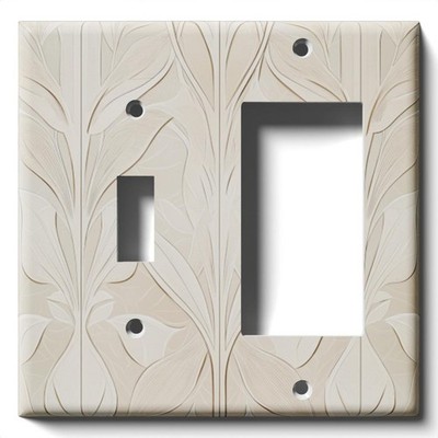 Beige Art Nouveau Decorative Light Switch Outlet Cover Wall Plate -