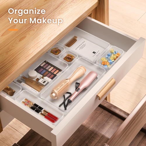 【Military Grade】A-LuGei Drawer Organizer,【𝟱𝗦𝗶𝘇𝗲】Makeup 5size, Clear - Picture 4 of 9