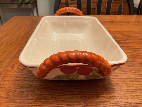 Cesta de pan de manzana franciscana (grupo Wedgwood) loza pintada a mano - Imagen 4 de 10