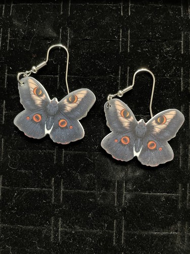 Halloween Earrings- Butterfly With Eyes & Cake With Skeletons -1pr Of Ea. - Picture 3 of 4
