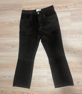 Second Layer Women’s Brown Suede Leather Pants Flat Front Pockets