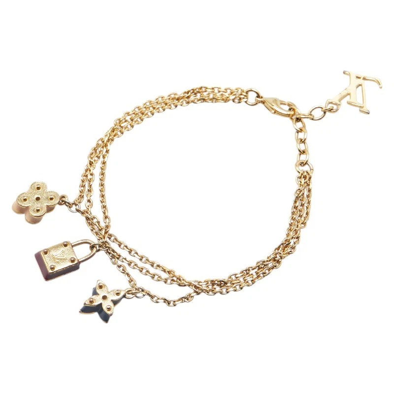 LOUIS VUITTON（LV） Bracciale LOUIS VUITTON Monogram Brassley Dolce Charm Catena M66248 Placcato Oro Wo