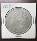 1878 Morgan Silver Dollar 7 Tail Feathers First Year Philadelphia Mint AU Raw