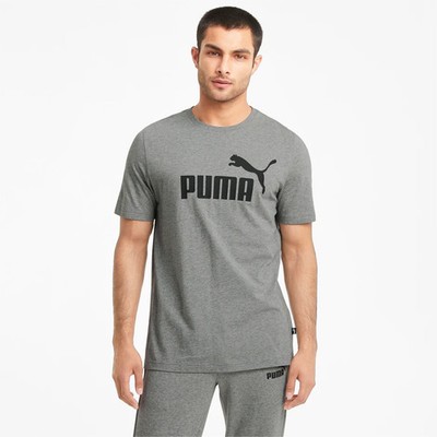 Puma Herren T-Shirt Baumwolle Single Jersey Essential Logo Sport Gym Top Tee S-XXL