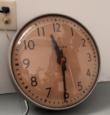Simplex Industrial 15.'' WALL CLOCK Train Station Factory Gym 507-038 VTG 50s-60s