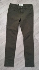 FAT FACE Jeggings 10 UK Khaki Green Women's Skinny Denim Stretch 