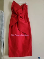 H&M Splendid Bow-front Pencil Dress Sz XXL RED BNWT