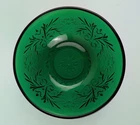 Vintage Anchor Hocking Sandwich Glass Premium Forest Green Small Fruit Bowl