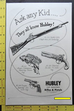 RARE Vtg DEALER 1954 Ad - HUBLEY Rifle  Pistol Cap Guns 1950  s